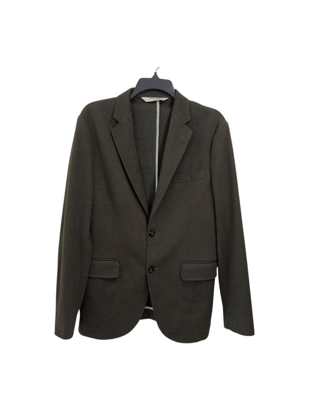 H.E. By Mango Slim Fit Mens Olive Green Blazer Jacket Size USA XS Patched elbow